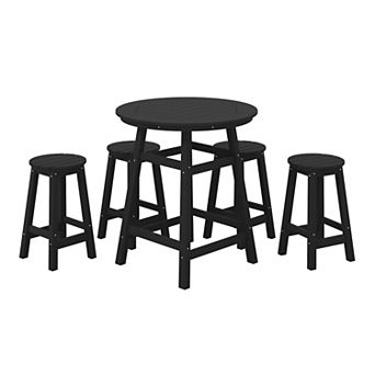Westintrends 5 pc Hdpe Outdoor/patio Round Counter Bistro Set