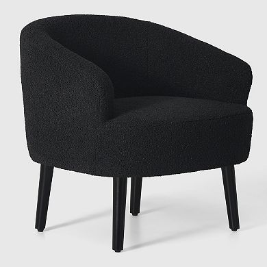 Westintrends 29" Mid-century Modern Club Barrel Accent Armchair
