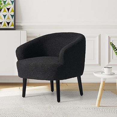 Westintrends 29" Mid-century Modern Club Barrel Accent Armchair