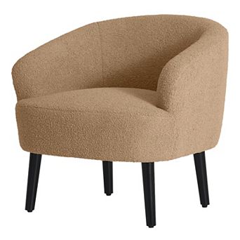 Westintrends 29" Mid-century Modern Club Barrel Accent Armchair