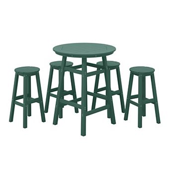 Westintrends 5 pc Hdpe Outdoor/patio Round Bar Bistro Set
