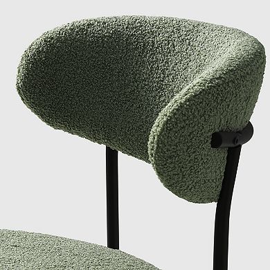 Westintrends Mid-century Modern Upholstered Sherpa Round Dining Chairs (set Of 6)