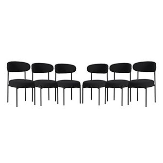 Westintrends Mid-century Modern Upholstered Sherpa Round Dining Chairs (set Of 6)