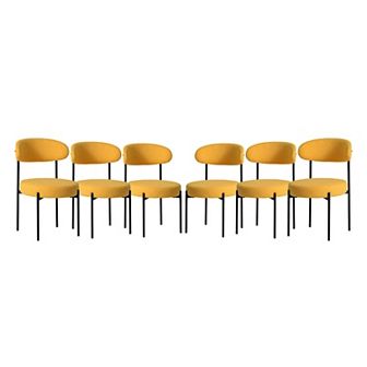 Westintrends Mid-century Modern Upholstered Sherpa Round Dining Chairs (set Of 6)