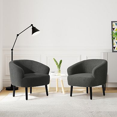 Westintrends 29" Mid-century Modern Club Barrel Accent Armchair (set Of 2)