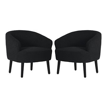 Westintrends 29" Mid-century Modern Club Barrel Accent Armchair (set Of 2)
