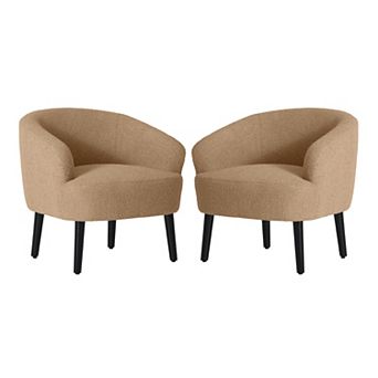Westintrends 29" Mid-century Modern Club Barrel Accent Armchair (set Of 2)
