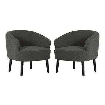 Westintrends 29" Mid-century Modern Club Barrel Accent Armchair (set Of 2)