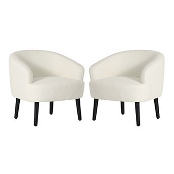 Westintrends 29" Mid-century Modern Club Barrel Accent Armchair (set Of 2)