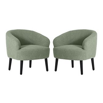 Westintrends 29" Mid-century Modern Club Barrel Accent Armchair (set Of 2)
