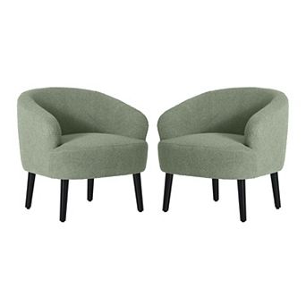 Westintrends 29" Mid-century Modern Club Barrel Accent Armchair (set Of 2)