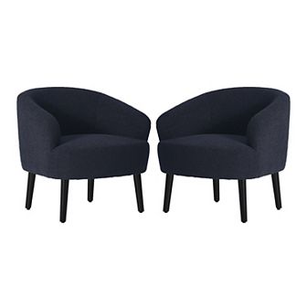 Westintrends 29" Mid-century Modern Club Barrel Accent Armchair (set Of 2)