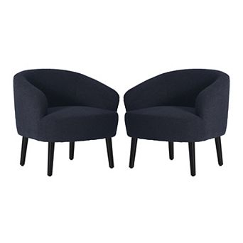 Westintrends 29" Mid-century Modern Club Barrel Accent Armchair (set Of 2)