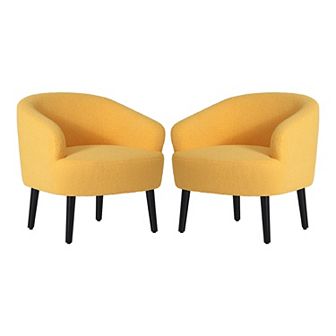 Westintrends 29" Mid-century Modern Club Barrel Accent Armchair (set Of 2)