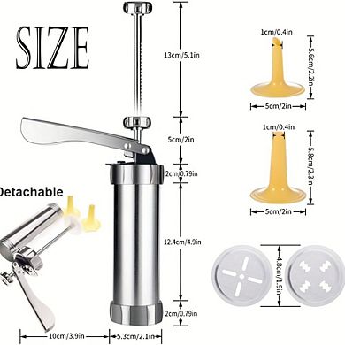 Cookie Press Gun Kit, 20 Dies, 4 Nozzles, Diy Biscuit Maker