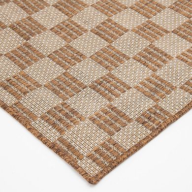 Sonoma Goods For Life® Natural Checkered Indoor / Outdoor Area Rug