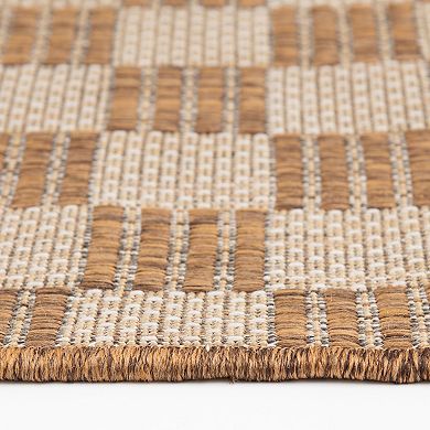Sonoma Goods For Life® Natural Checkered Indoor / Outdoor Area Rug