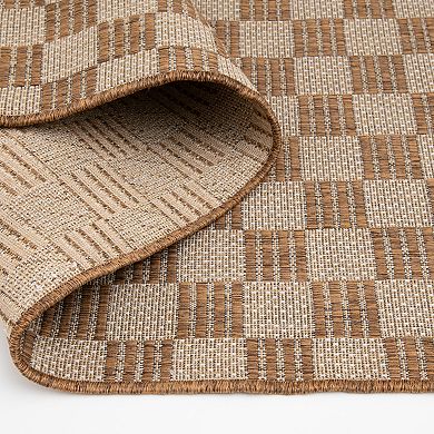 Sonoma Goods For Life® Natural Checkered Indoor / Outdoor Area Rug