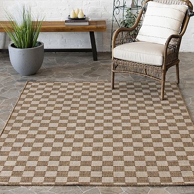 Sonoma Goods For Life® Natural Checkered Indoor / Outdoor Area Rug