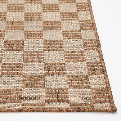 Sonoma Goods For Life® Natural Checkered Indoor / Outdoor Area Rug
