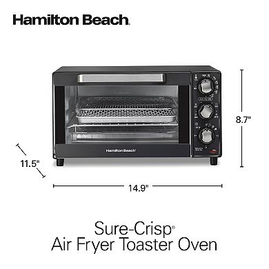 Hamilton Beach Sure Crisp 4-Slice Air Fryer Toaster Oven with 5 Cooking Modes