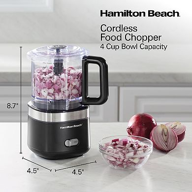 Hamilton Beach Cordless 4 Cup Food Chopper