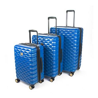 Kathy Ireland Maisy Ripple Textured 3 pc Hardside Luggage Set