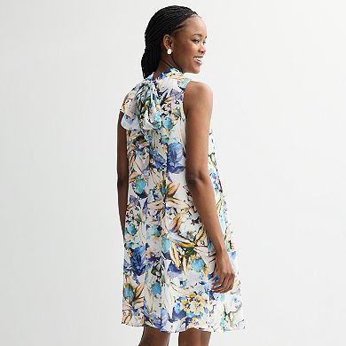 Women's Robbie Bee Mock Neck Chiffon Dress