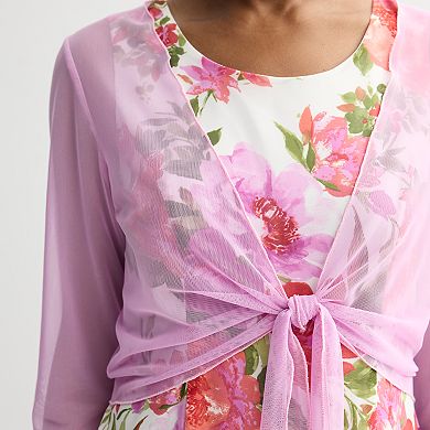 Women's Robbie Bee 2-pc. Tiered Dress & Sheer Shrug Set