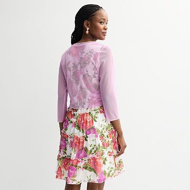 Women's Robbie Bee 2-pc. Tiered Dress & Sheer Shrug Set