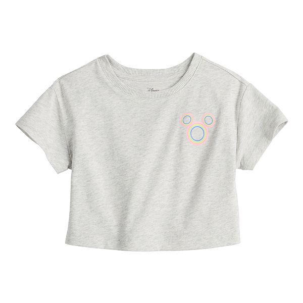 Girls 4-12 Disney Short Sleeve Graphic Tee by Jumping Beans® - Mickey Left Chest Grey (4)