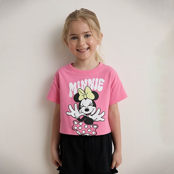 Girls 4-12 Disney Short Sleeve Graphic Tee by Jumping Beans® - Minnie Happy Pink (4)
