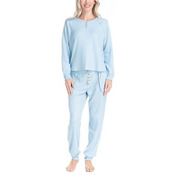 Women's Ocean Pacific® Waffle Knit Pajama Top & Pajama Bottoms Set