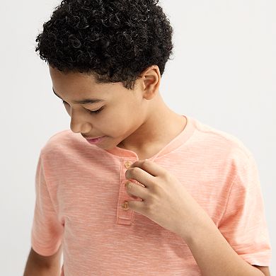 Boys 8-20 Sonoma Goods For Life® Short Sleeve Henley Tee in Regular & Husky