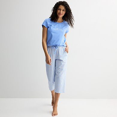 Petite Croft & Barrow® Mom's Day Pajama Top & Pajama Bottoms Set