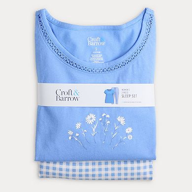 Petite Croft & Barrow® Mom's Day Pajama Top & Pajama Bottoms Set