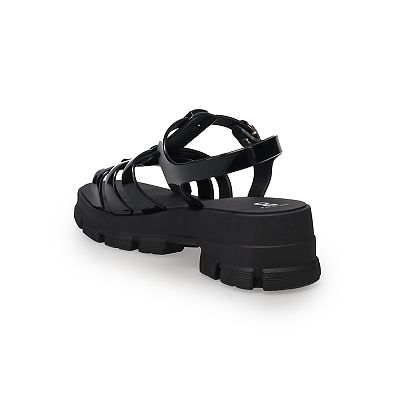 【JILL BY JILLSTUART】Teve Black platform Fisherman sandals SO® Gillis Jelly Fisherman Women's Sandals