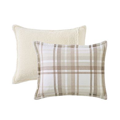 VCNY Home Plaid Brushed Cotton Flannel & Sherpa Comforter Set with Shams