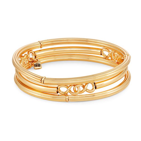 Nine West Gold Tone Infinity Stretch Bangle Bracelet