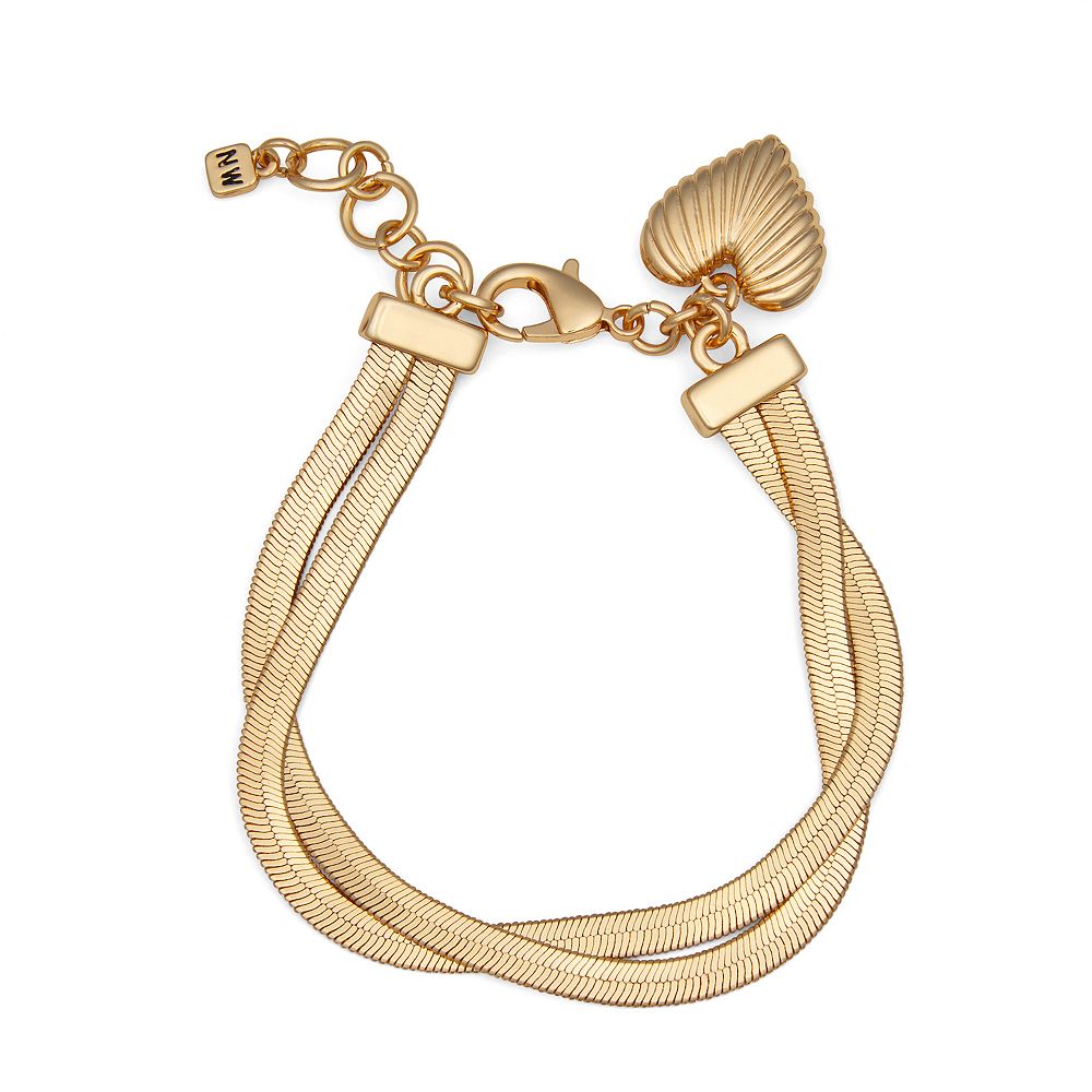 Nine West Gold Tone Heart Flex Bracelet