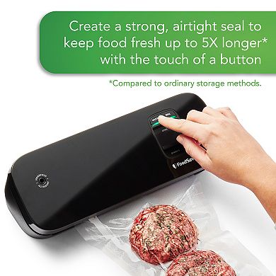 FoodSaver Space Saving Food Vacuum Sealer with 2 Quart Vacuum Seal Bags