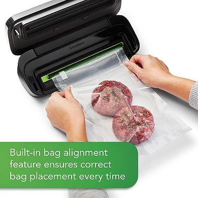 FoodSaver Space Saving Food Vacuum Sealer with 2 Quart Vacuum Seal Bags