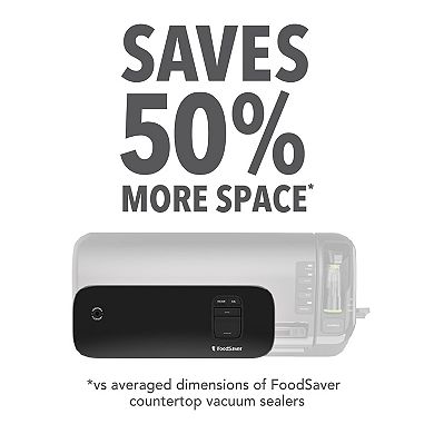 FoodSaver Space Saving Food Vacuum Sealer with 2 Quart Vacuum Seal Bags