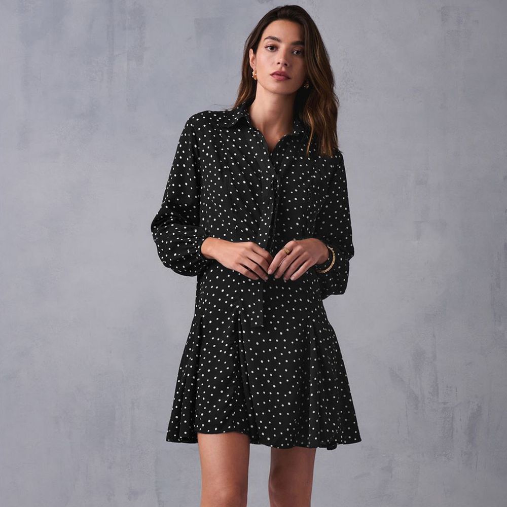 トップス polka dot shirt dress Polka Dot Shirt Dress – English Factory