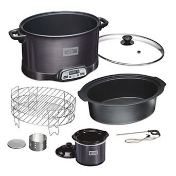 Weston 2-in-1 Indoor Smoker & 6-qt Slow Cooker with Party Dipper