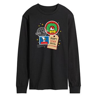 Men's Peanuts Don't Open Until Christmas Long Sleeve Graphic Tee