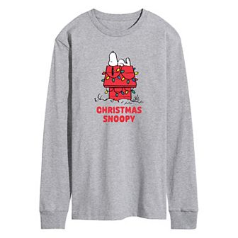 Men's Peanuts Christmas Snoopy Long Sleeve Graphic Tee