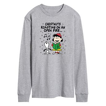 Men's Peanuts Lucy & Snoopy Christmas Carol Long Sleeve Graphic Tee
