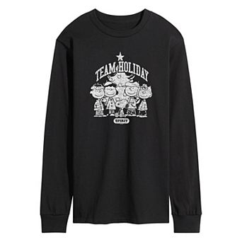 Men's Peanuts Team Holiday Spirit Long Sleeve Graphic Tee