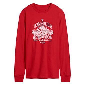 Men's Peanuts Team Holiday Spirit Long Sleeve Graphic Tee